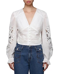 Avec Les Filles Embroidered Shirt
