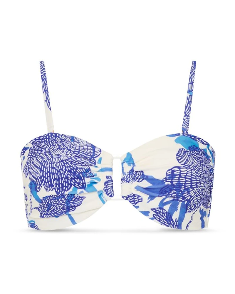 Floral Print Bandeau Bikini Top