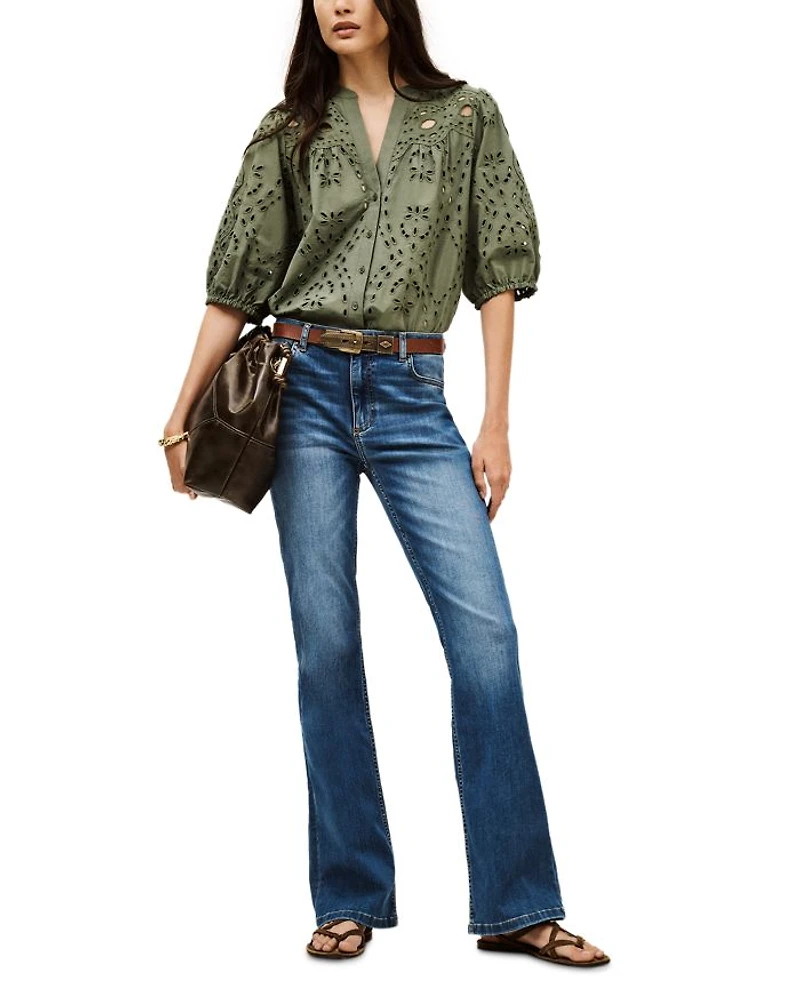 Aommie Low Rise Straight Jeans Blue