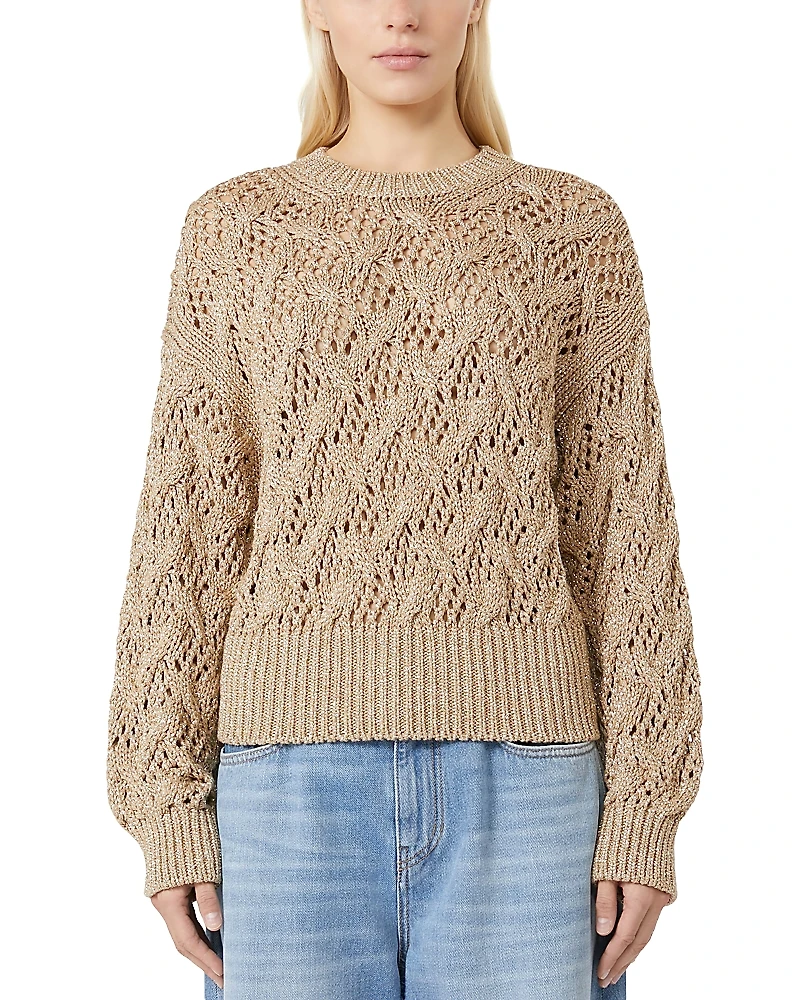 Max Mara Studio 1 Pilade Crewneck Cable Knit Sweater
