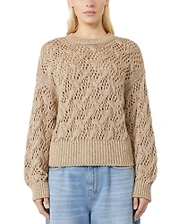 Max Mara Studio 1 Pilade Crewneck Cable Knit Sweater