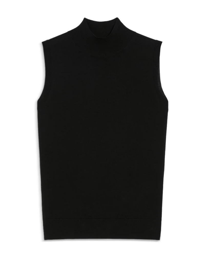 Slalom Mock Neck Wool Top