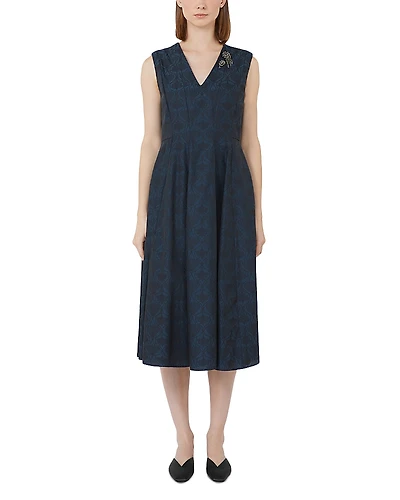 Max Mara Lauren Midnight Blue Fit and Flare Dress