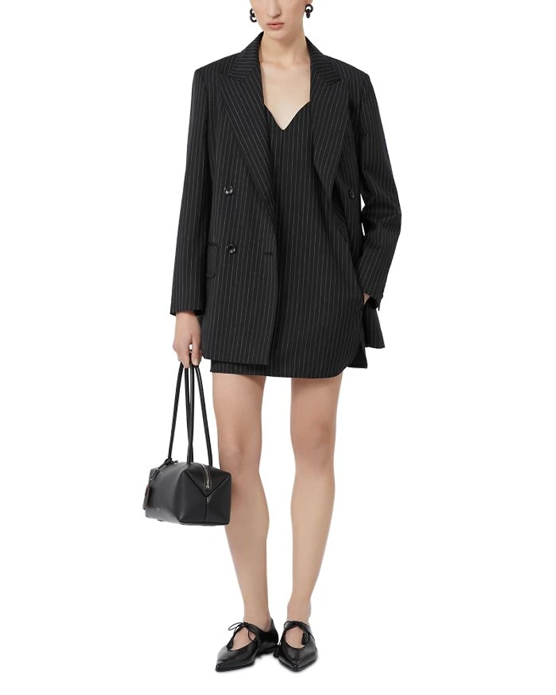Wool Pinstriped Blazer