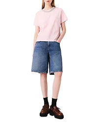 Maje Short Sleeve Jewel Neck Tee