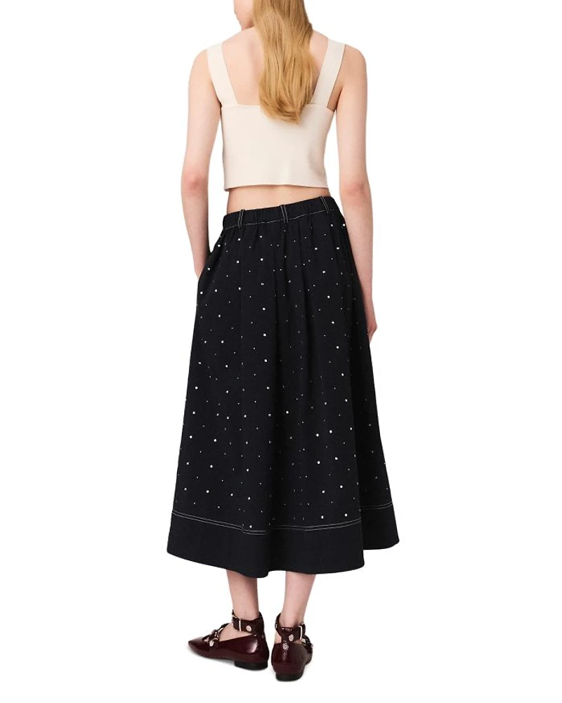 Long Studded Cotton Skirt