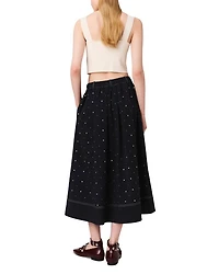 Long Studded Cotton Skirt
