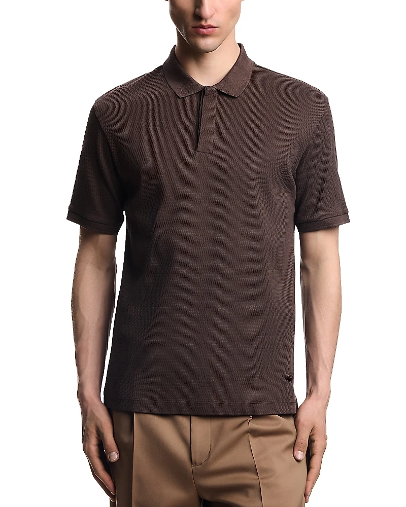 Emporio Armani Regular Fit Jacquard Jersey Polo