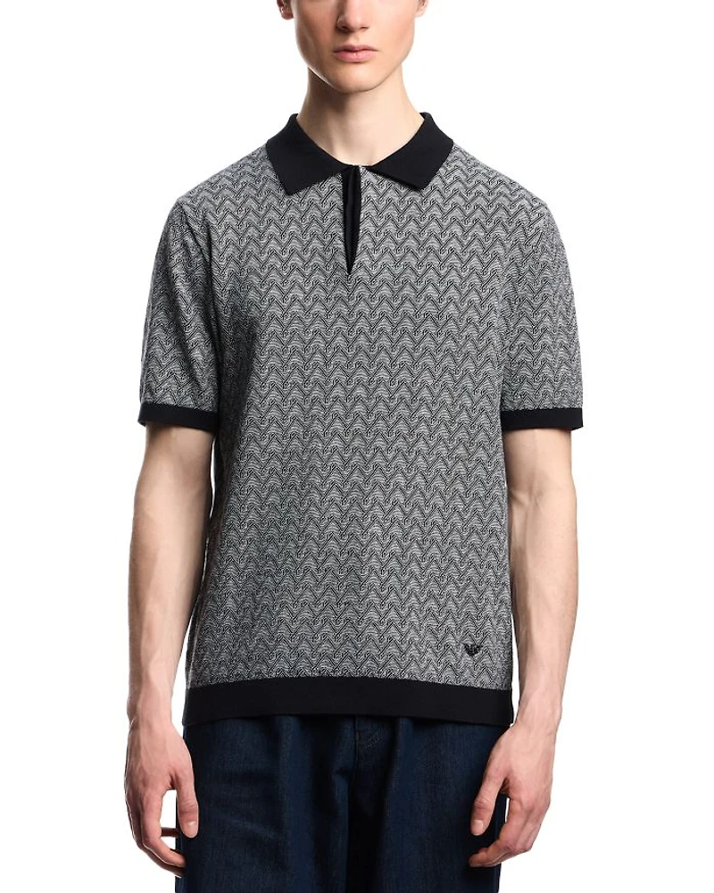 Chevron Regular Fit Short Sleeve Polo Sweater