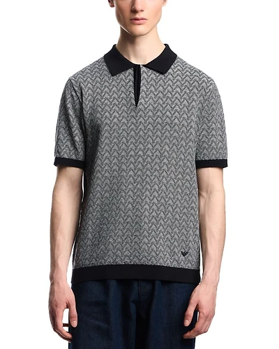 Chevron Regular Fit Short Sleeve Polo Sweater