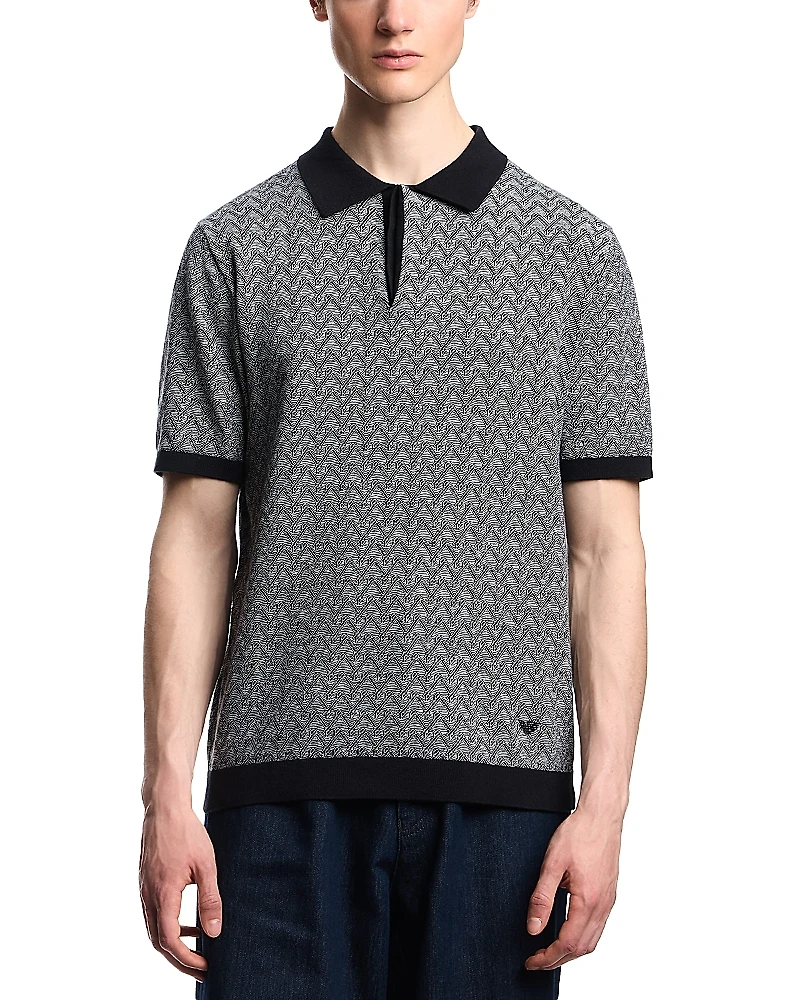 Emporio Armani Chevron Regular Fit Short Sleeve Polo Sweater
