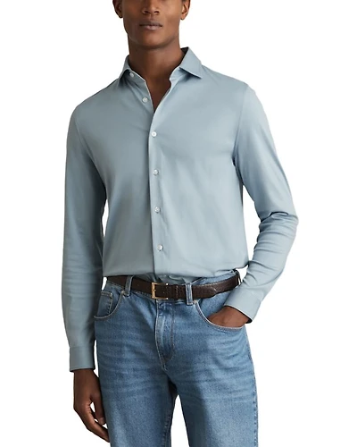 Duke Slim Fit Soft Jersey Button Front Shirt