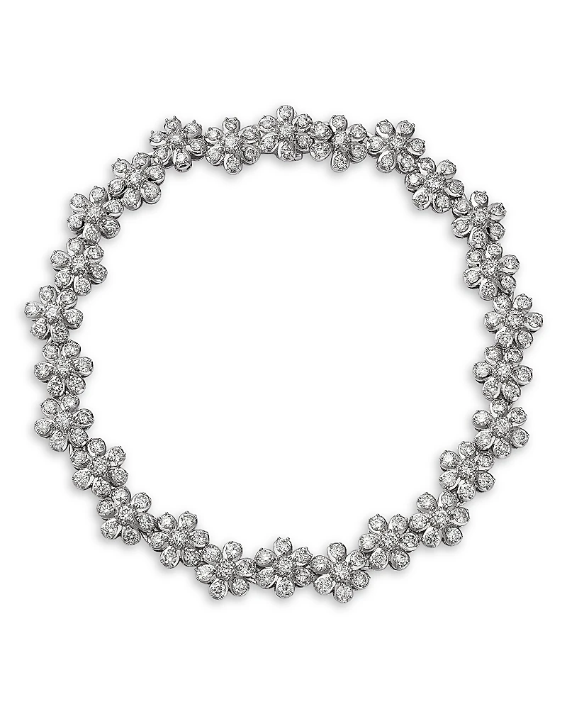 Bloomingdale's Fine Collection Diamond Flower Cluster Link Bracelet