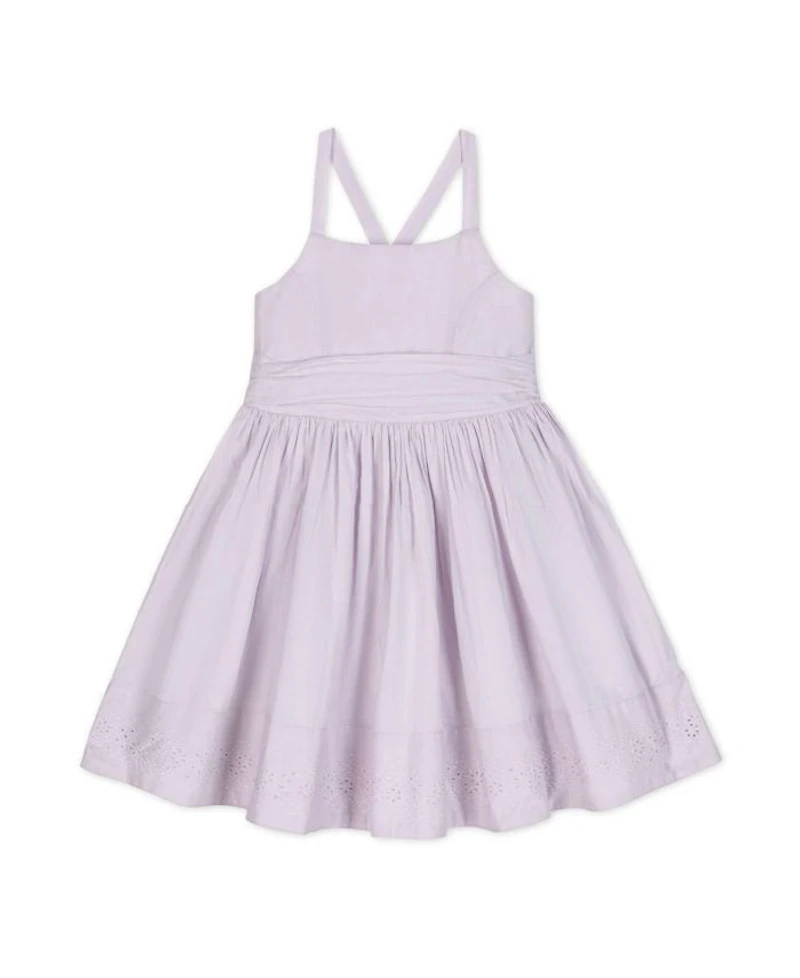 Girls' Heirloom Organic Sleeveless Special Occasion Sundress with Bow Back Detail and Embroidery - Little Kid, Big Kid