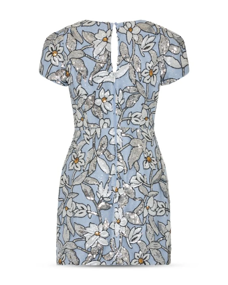 Rowen Silver Floral Sequins Dress
