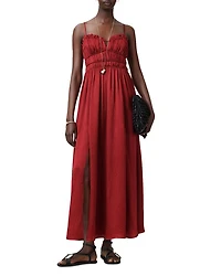 Faelyn Picot Trim Side Slit Maxi Dress