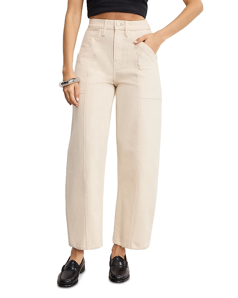 Good American Canvas Cropped Barrel Jeans