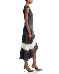 Burned Stripe Satin Midi Dress