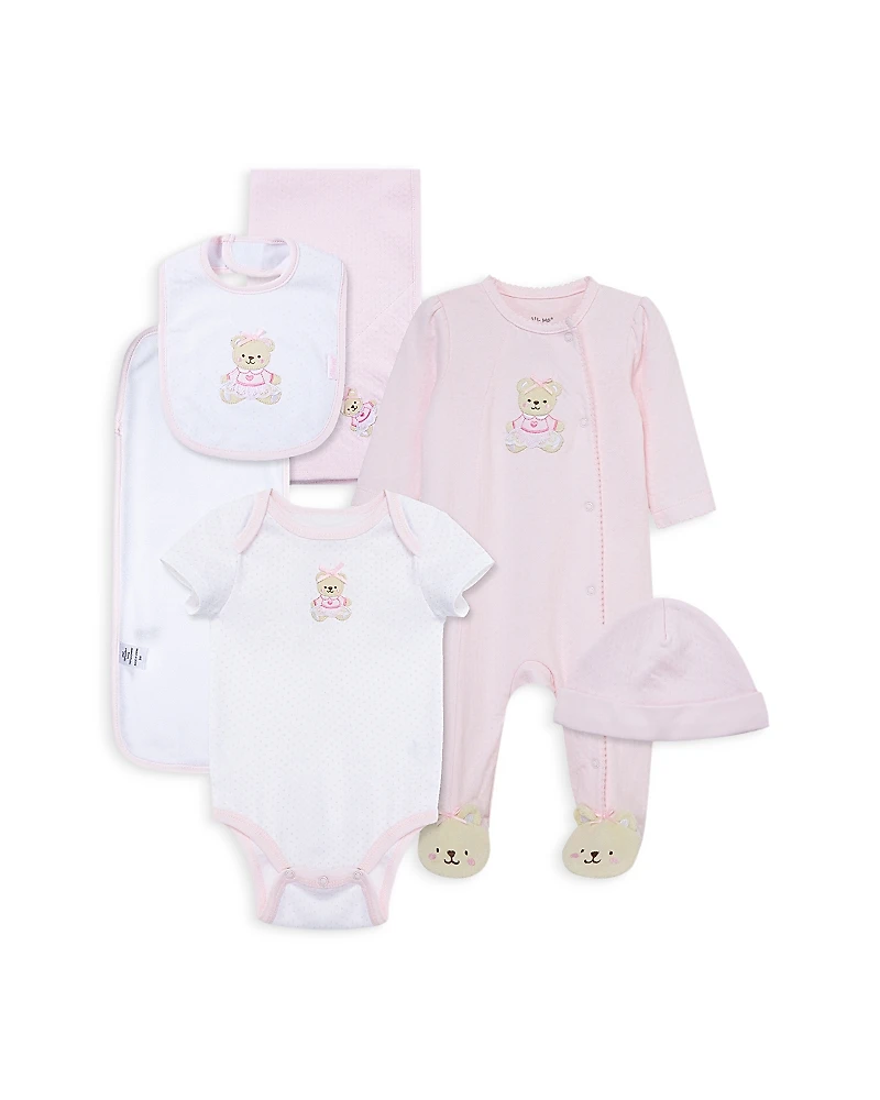 Little Me Girl's Sweet Bear Six Piece Gift Box Set - Baby