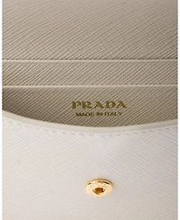 Saffiano Leather Card Holder with Shoulder Strap