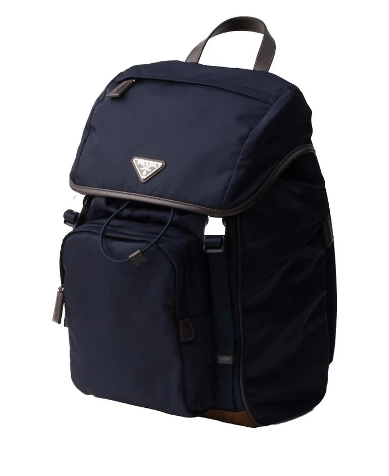 Re-Nylon and Leather Backpack