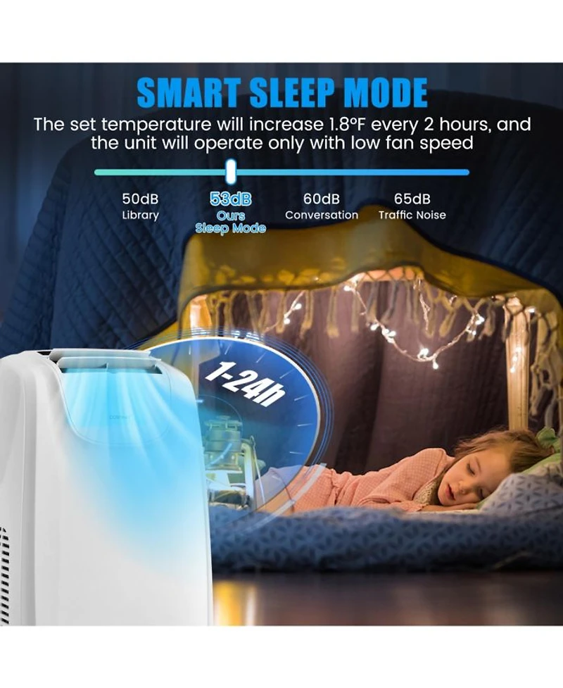 11,500 BTU Dual Hose Portable Air Conditioner 3-in-1 AC Unit with Remote Control