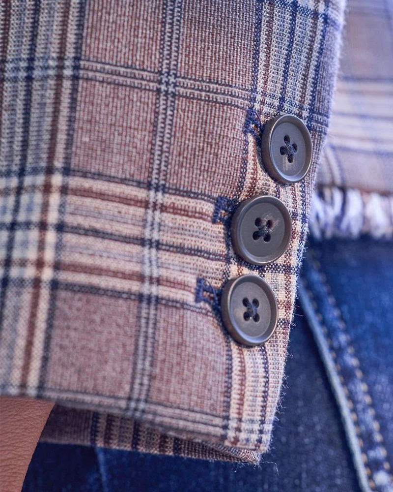 Collarless Fitted Blazer