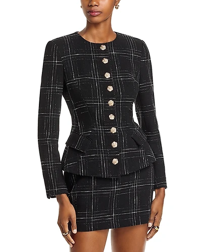Generation Love Ophelia Windowpane Tweed Jacket