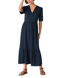 Textured Cotton Midi Dress