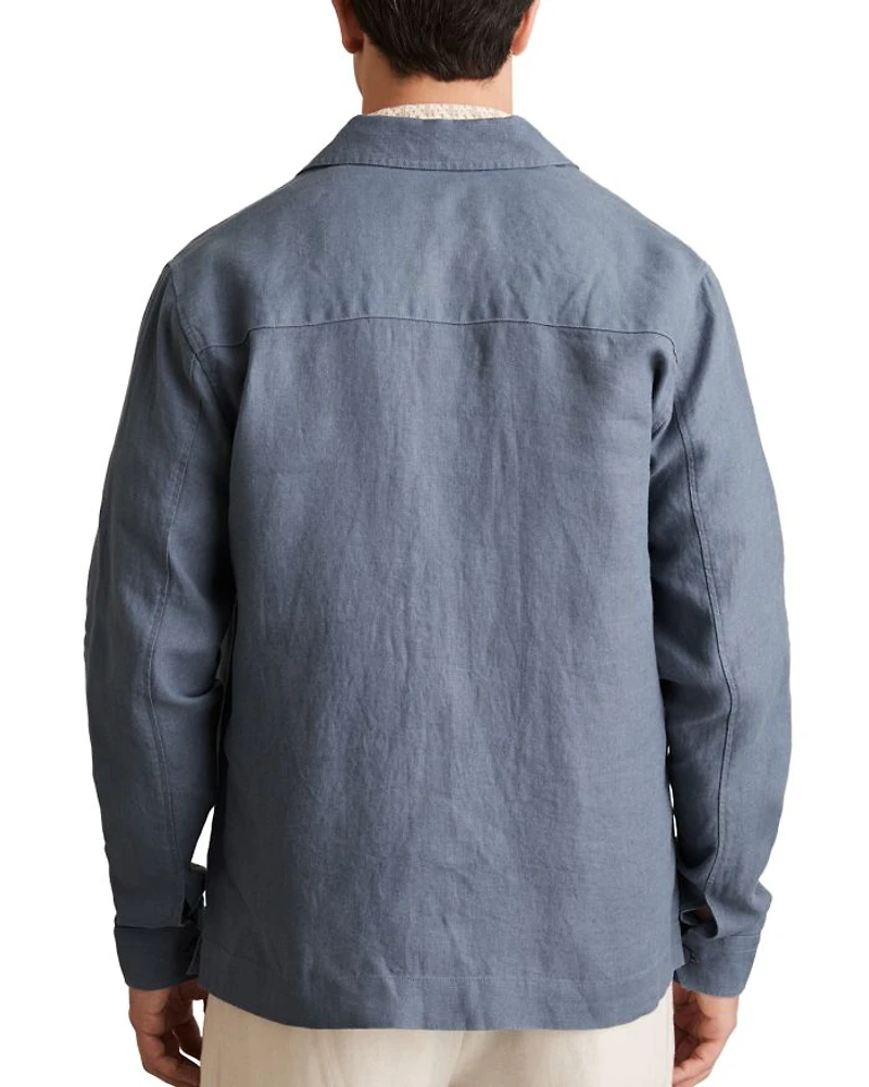Regular Fit Twin Pocket Linen Shirt Jacket
