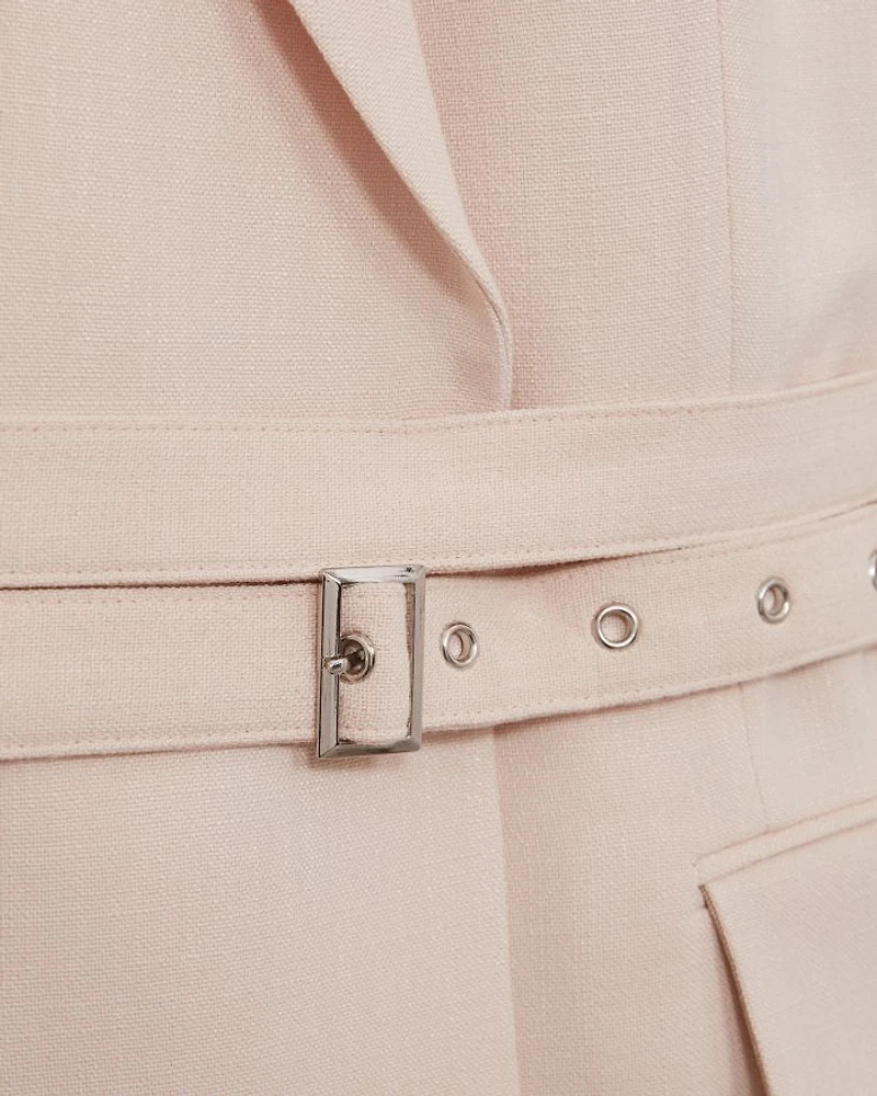 Single Breasted Belted Suit Jacket