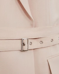Single Breasted Belted Suit Jacket