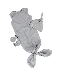 Ely's & Co. Unisex Knotted Wearable Blanket Knot Hat Set with Matching Mittens - Baby