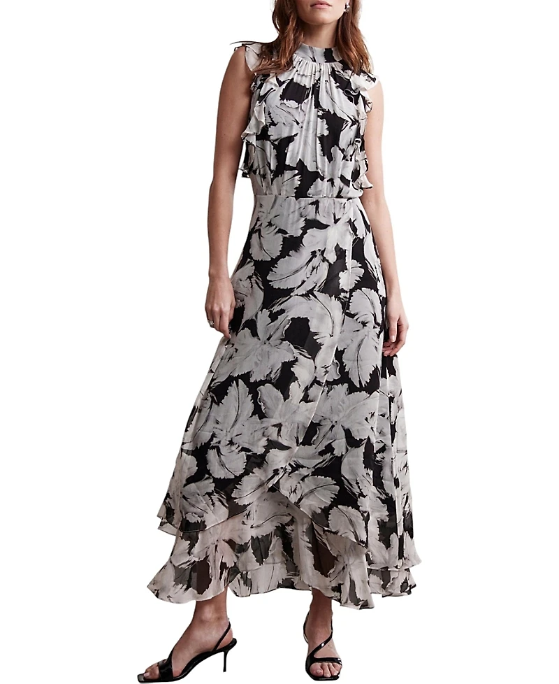 Mint Velvet Women's Feather Print Midi Dress