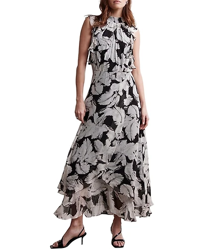 Mint Velvet Women's Feather Print Midi Dress