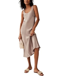 Women's Neutral Satin Slip Dress