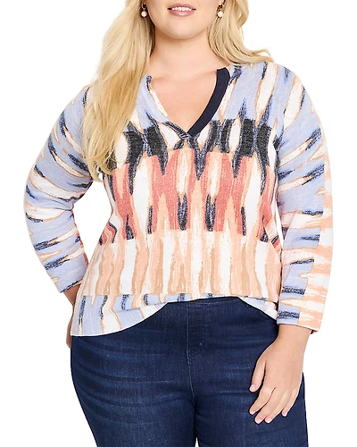 Nic+Zoe Plus Split Neck Sweater