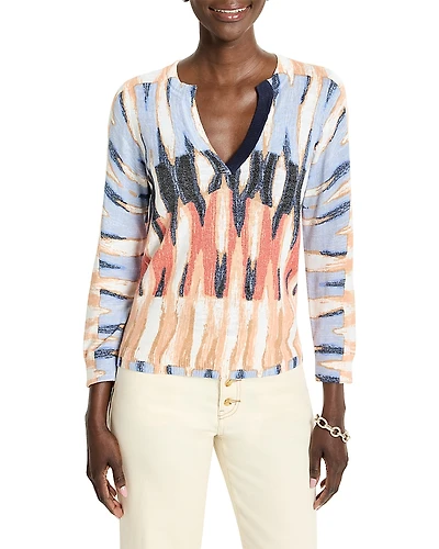 Nic+Zoe Criss Cross Slub Sweater