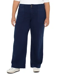 High Rise Wide Leg Jeans Navy Dusk