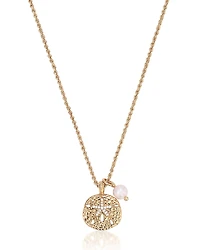 Ettika Pave Sand Dollar & Cultured Freshwater Pearl Pendant Necklace, 15-18