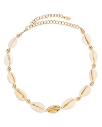 Ettika Out to Sea Cowrie Shell & 18K Gold Plated Necklace, 12.5