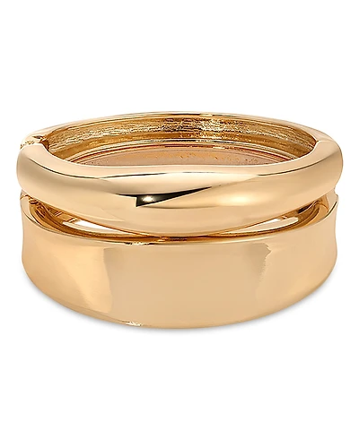 Ettika Double Golden Bangle Set