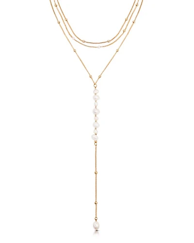 Coastal Cultured Freshwater Pearl Layered Lariat Necklace, 12.5"-17.5"