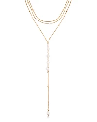 Coastal Cultured Freshwater Pearl Layered Lariat Necklace, 12.5"-17.5"