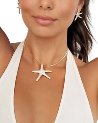 Pavé Starfish Pendant Necklace, 12"-17"