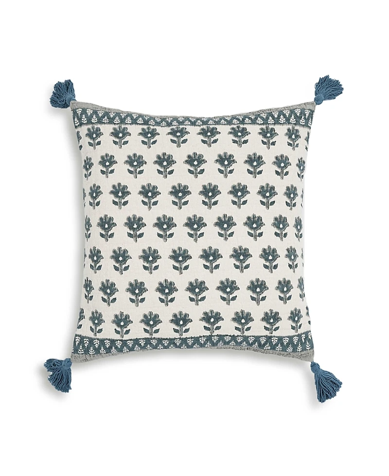 Tov Furniture Blossom Printed Cotton Tassel 20 Inch Accent Cushion
