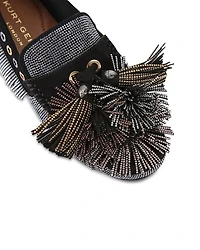 Women's Pom Moccasin Fringe Flats