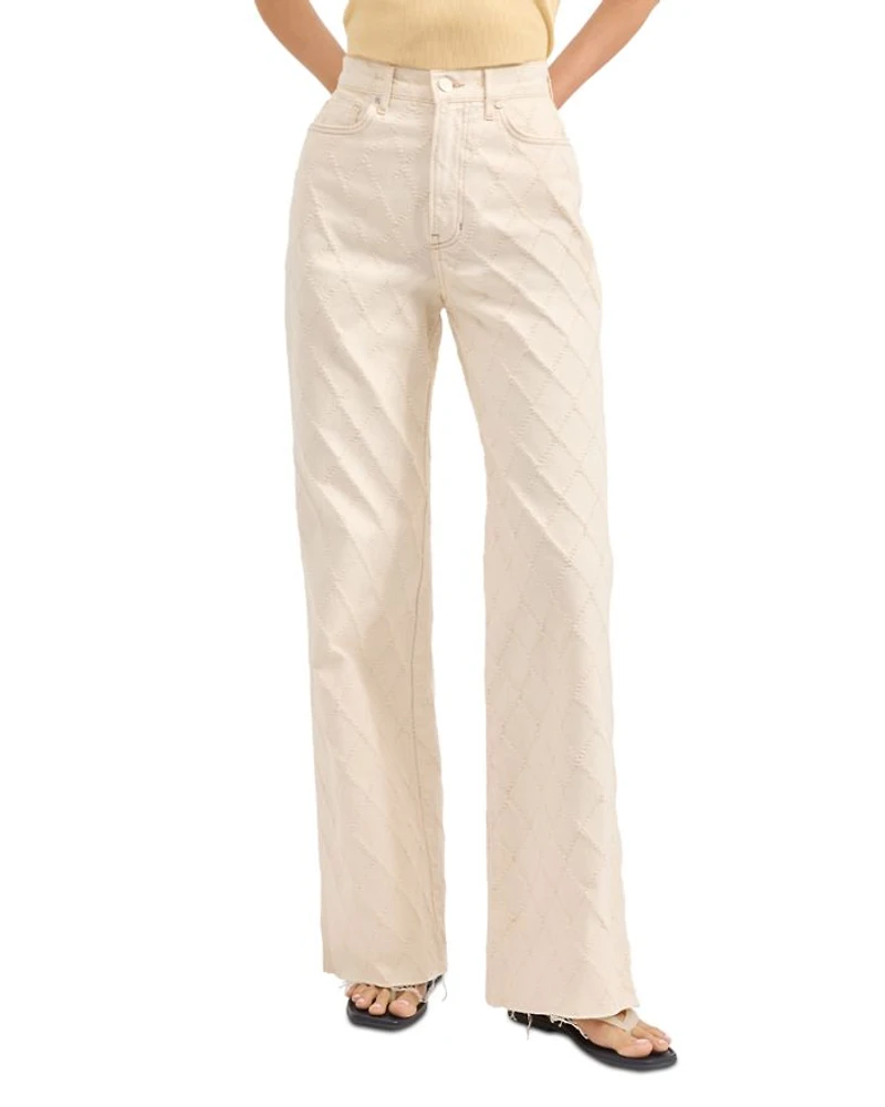 Taylor High Rise Wide Leg Jeans Ecru
