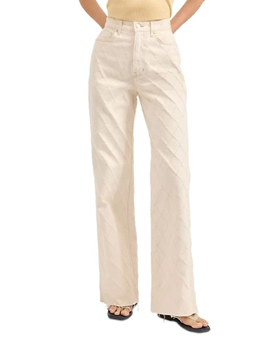 Taylor High Rise Wide Leg Jeans Ecru