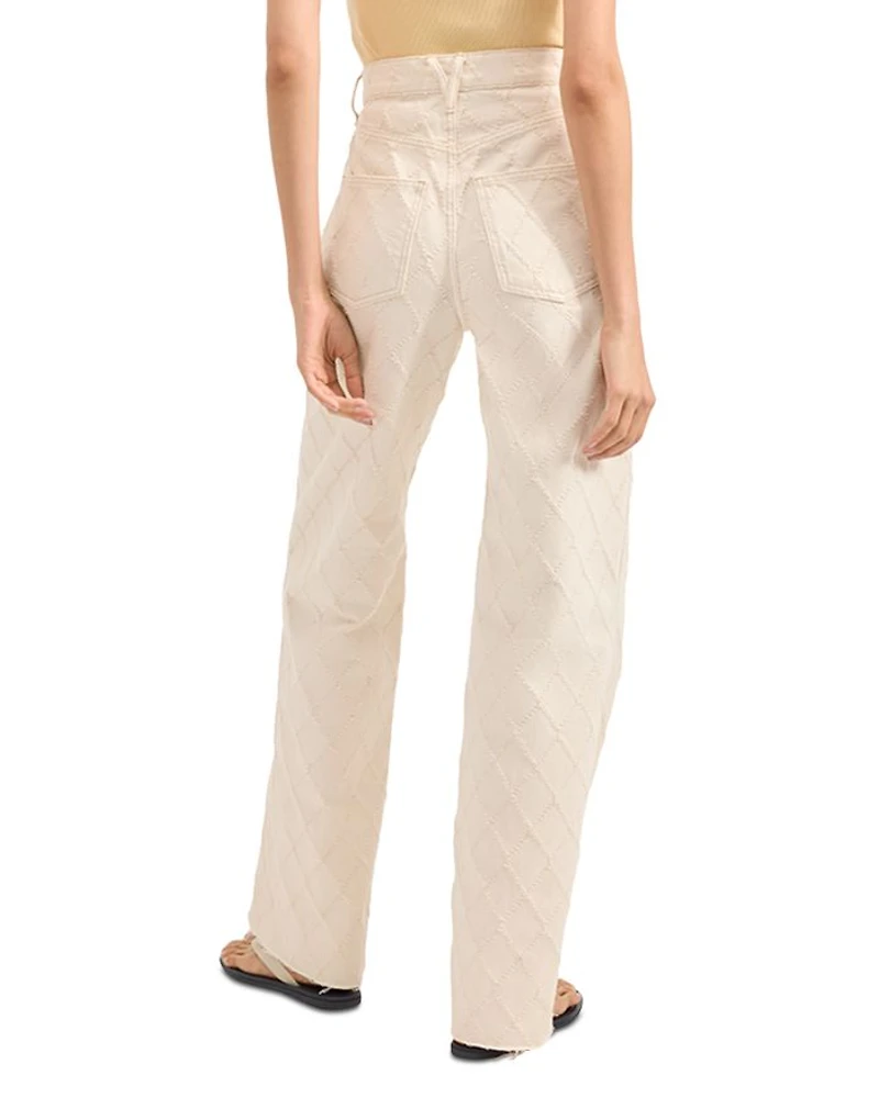 Taylor High Rise Wide Leg Jeans Ecru